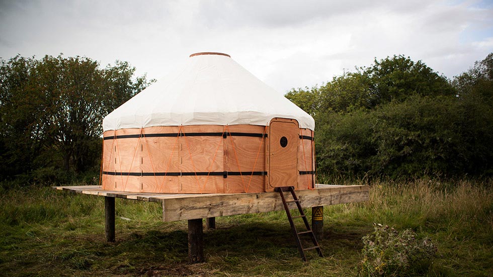 Modern portable yurt with chic interiors and historic charm