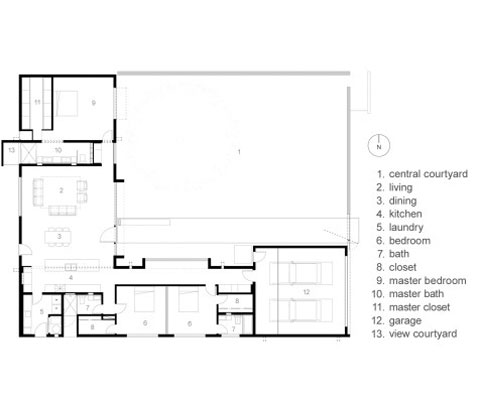 Architectural Design Floor Plans on Courtyard House Home Floor Plan Plans     Distinctive House Plans Com
