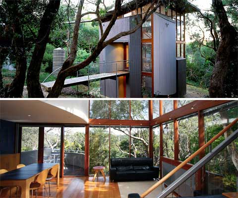 Architectural Design Houses on Nestled Among Large Eucalypti  This Small House Has Been Planned As A