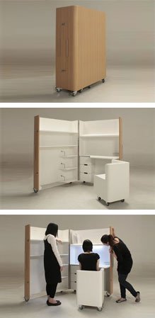 Folding furniture for small sales houses
