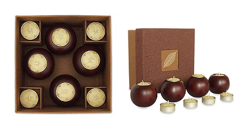 candleholder set blossoms - Forest Blossoms