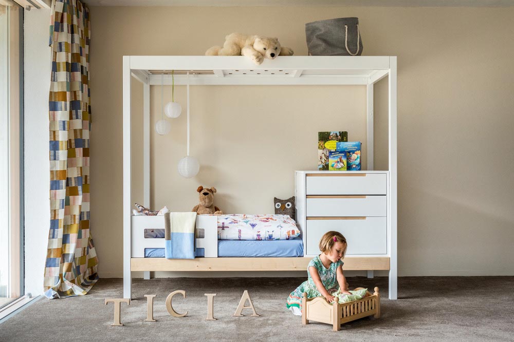 children bed storage space - TICIA The Growing Bed