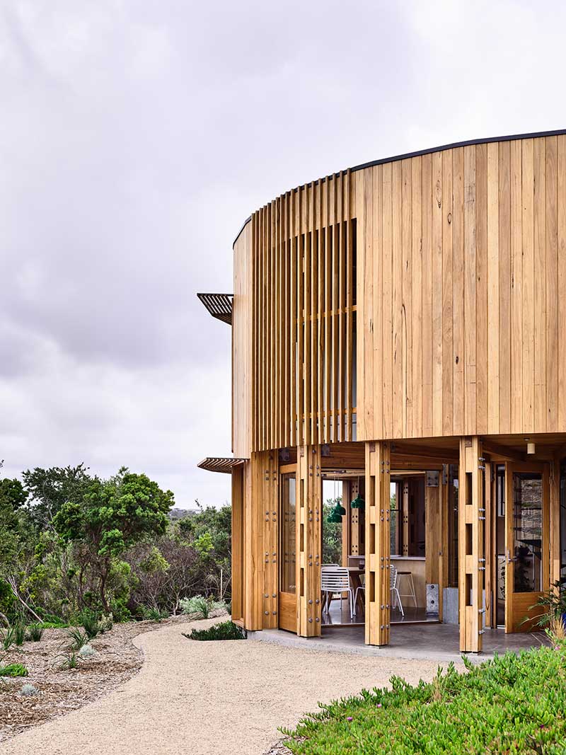 circular beach house design exterior ama - St Andrews Beach House