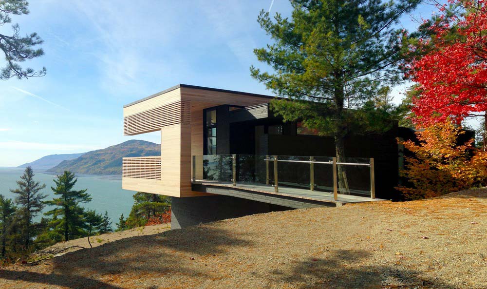 cliffside home bridge design aca - Residence Le Nid