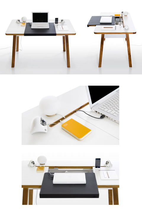 clutter free desk bluelounge 3 - Clutter Free StudioDesk: Clear Surface