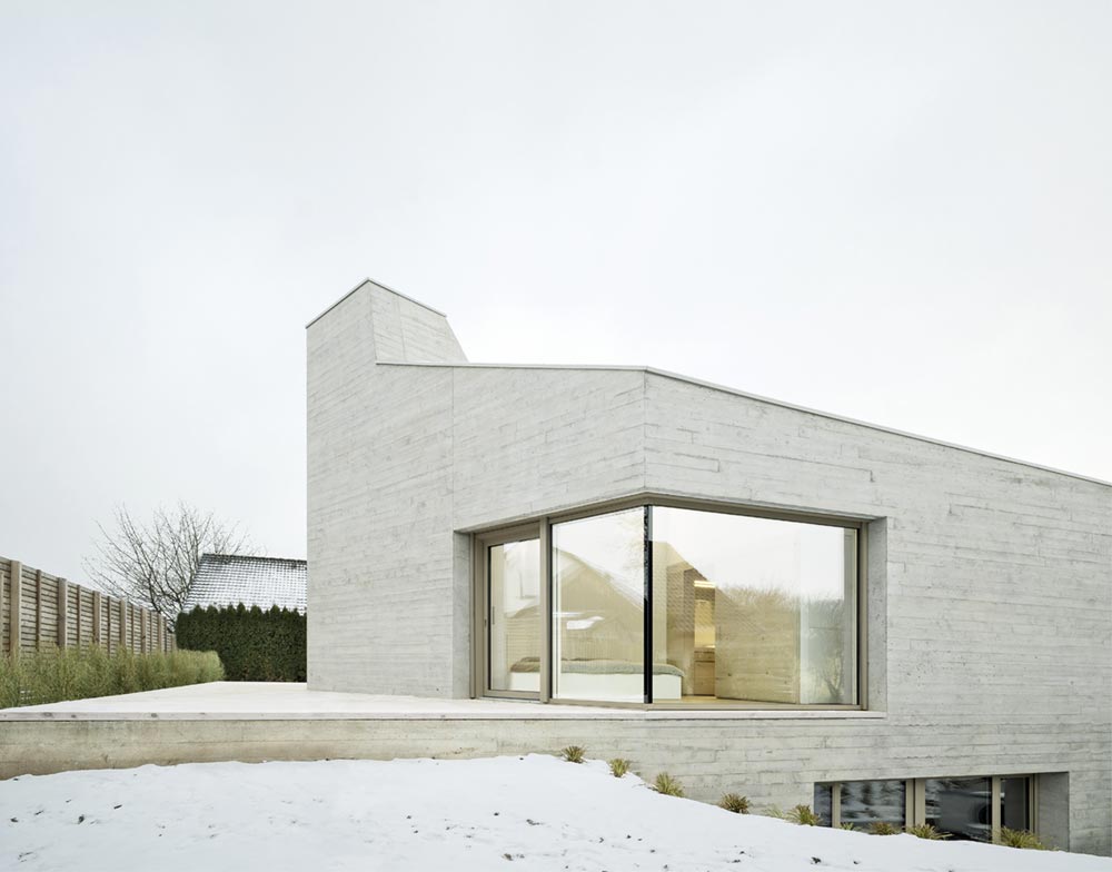Concrete house design outside view of bedroom