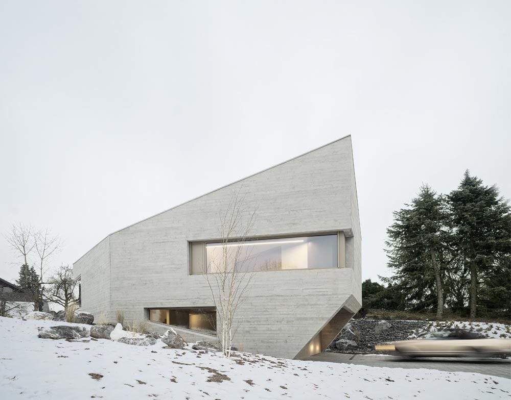 Crystal Shaped Concrete House Design
