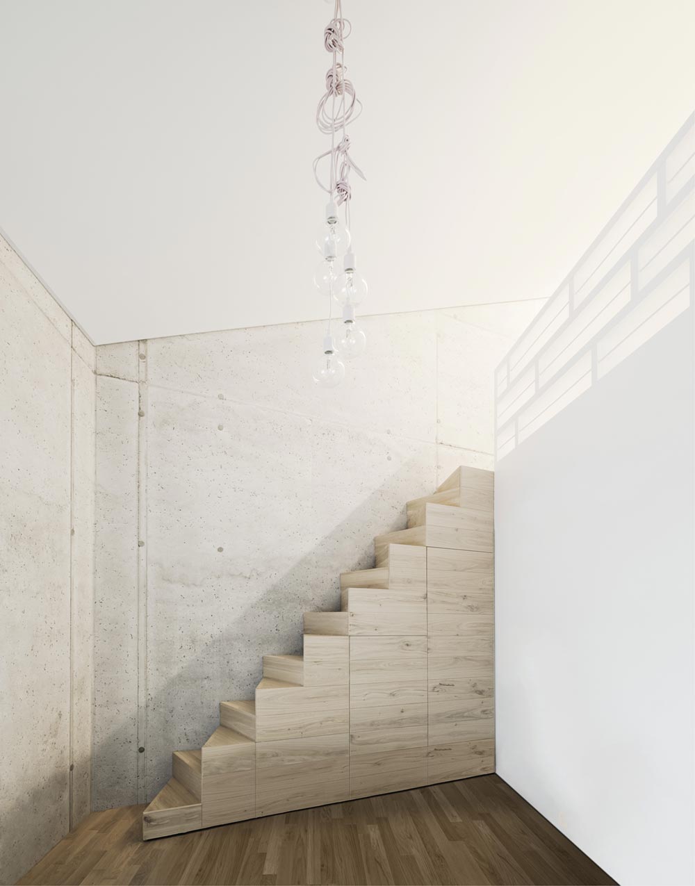 Concrete house staircase design