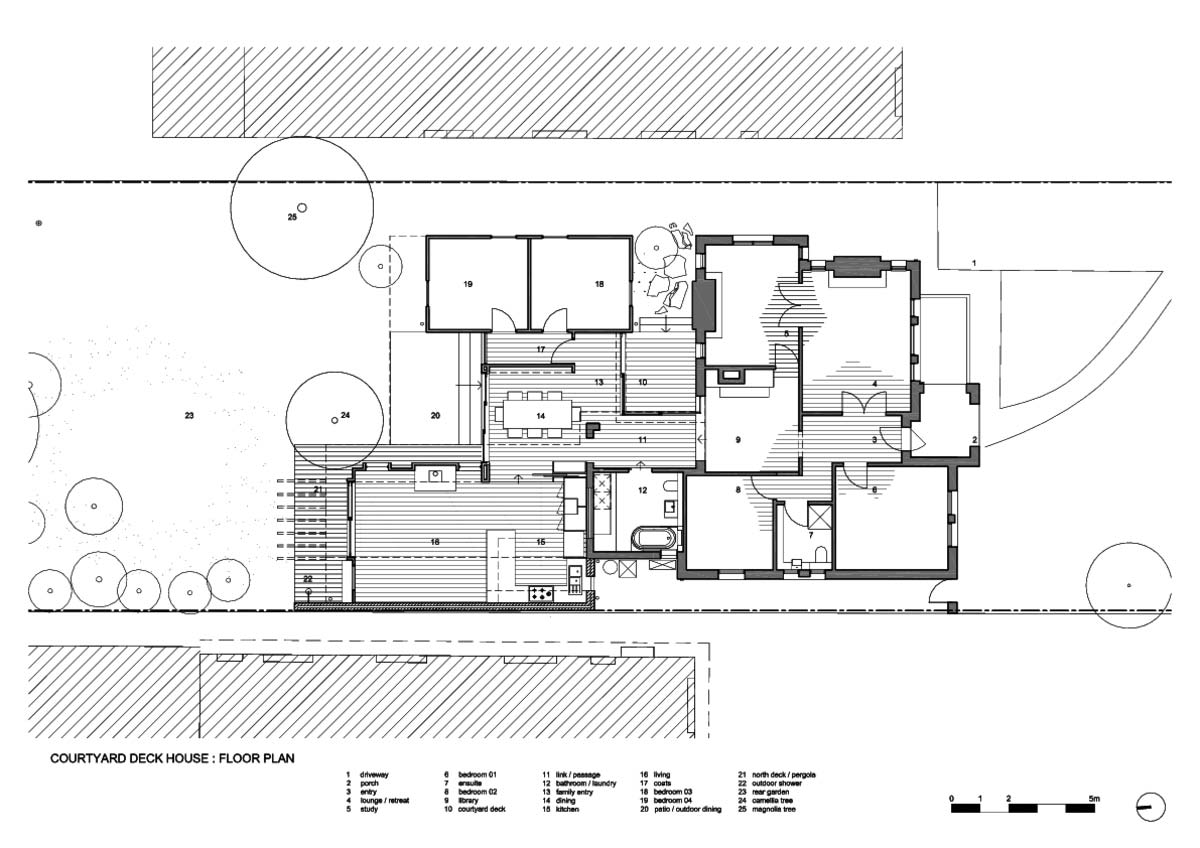 courtyard deck house design plan zga - Courtyard Deck House