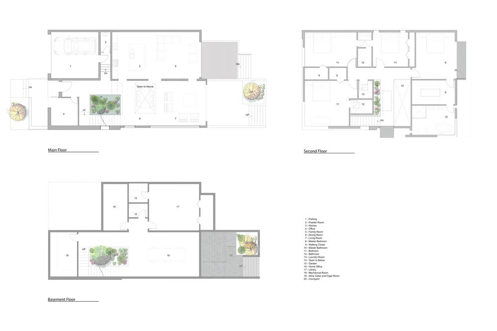 courtyard garden house plan ara2 - Garden Void House