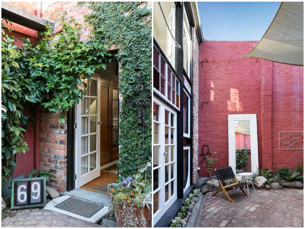 eclectic home courtyard design - Fitzroy Street Residence