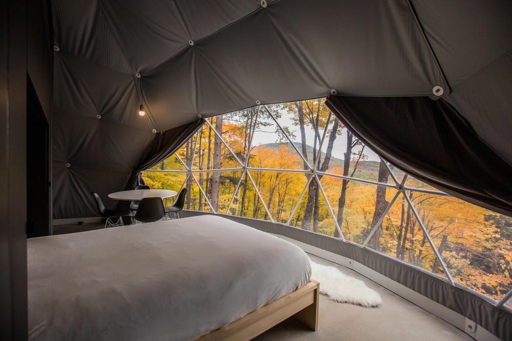 eco boutique dome tree view - Eco Luxury Domes Charlevoix