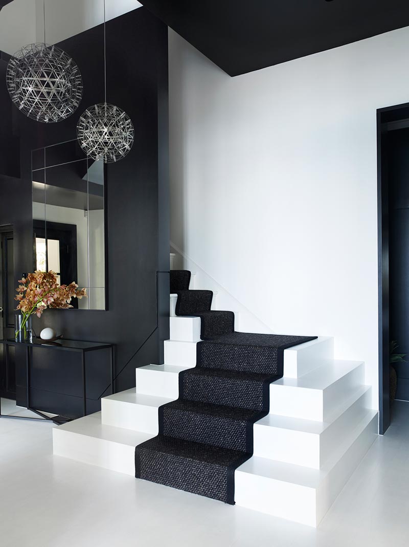 elegant black white staircase design ba - Parsley Bay Residence