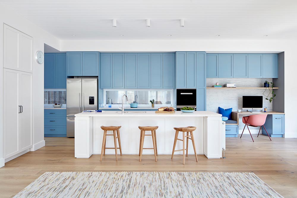 elegant cottage blue kitchen design ba - Elgin Residence