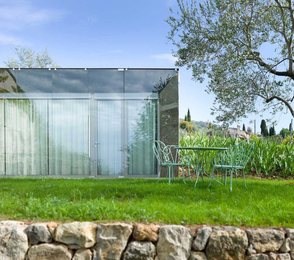 small glass and stone home extension