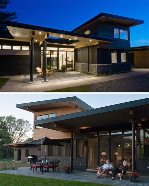 Muskoka River House: butterfly roofs & overhangs - Modern ...
