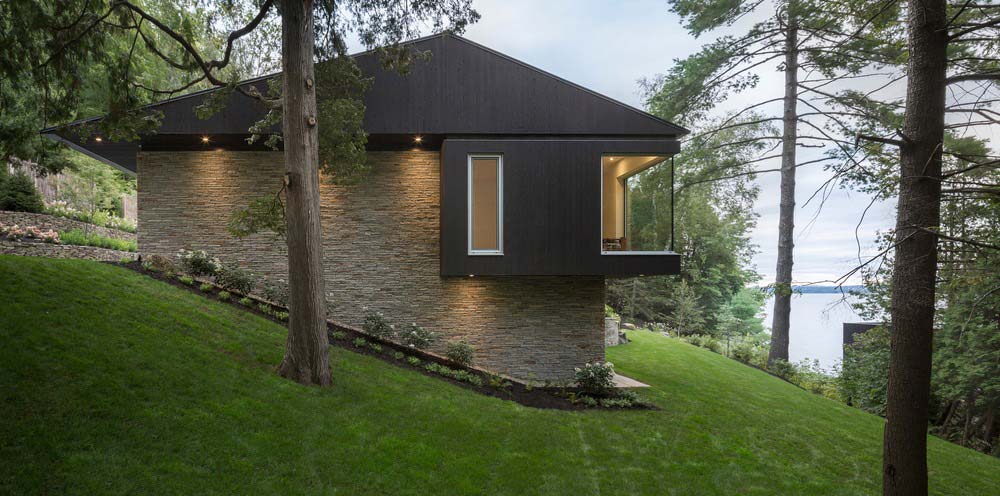 hillside lake house side - The Slender House