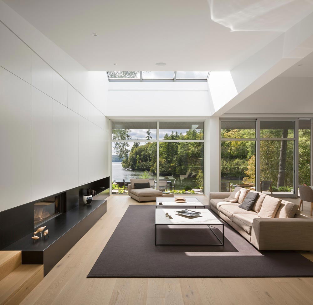 hillside lake house skylight - The Slender House