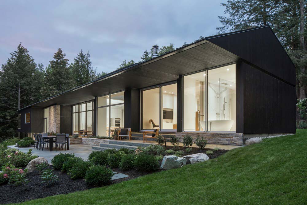 hillside lake house terrace - The Slender House