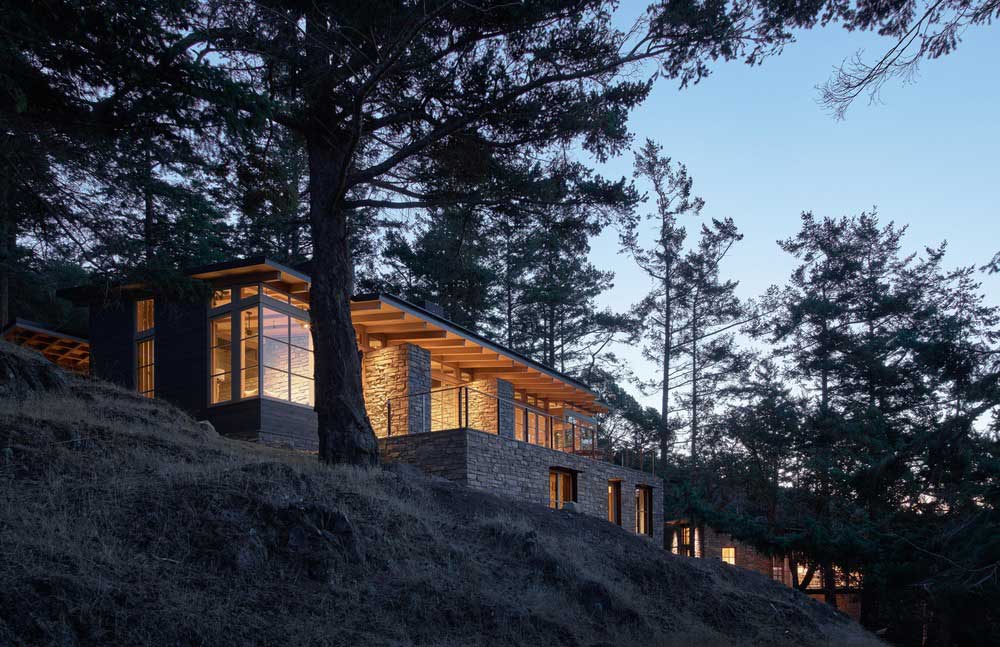 hillside stone home exterior design hp - Hillside Sanctuary