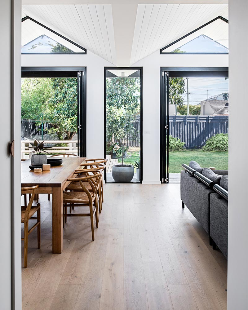 house extension folded roof interiors - Pleated House Extension