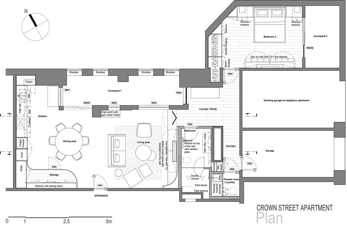 japanese interior design plan - Darlinghurst Apartment