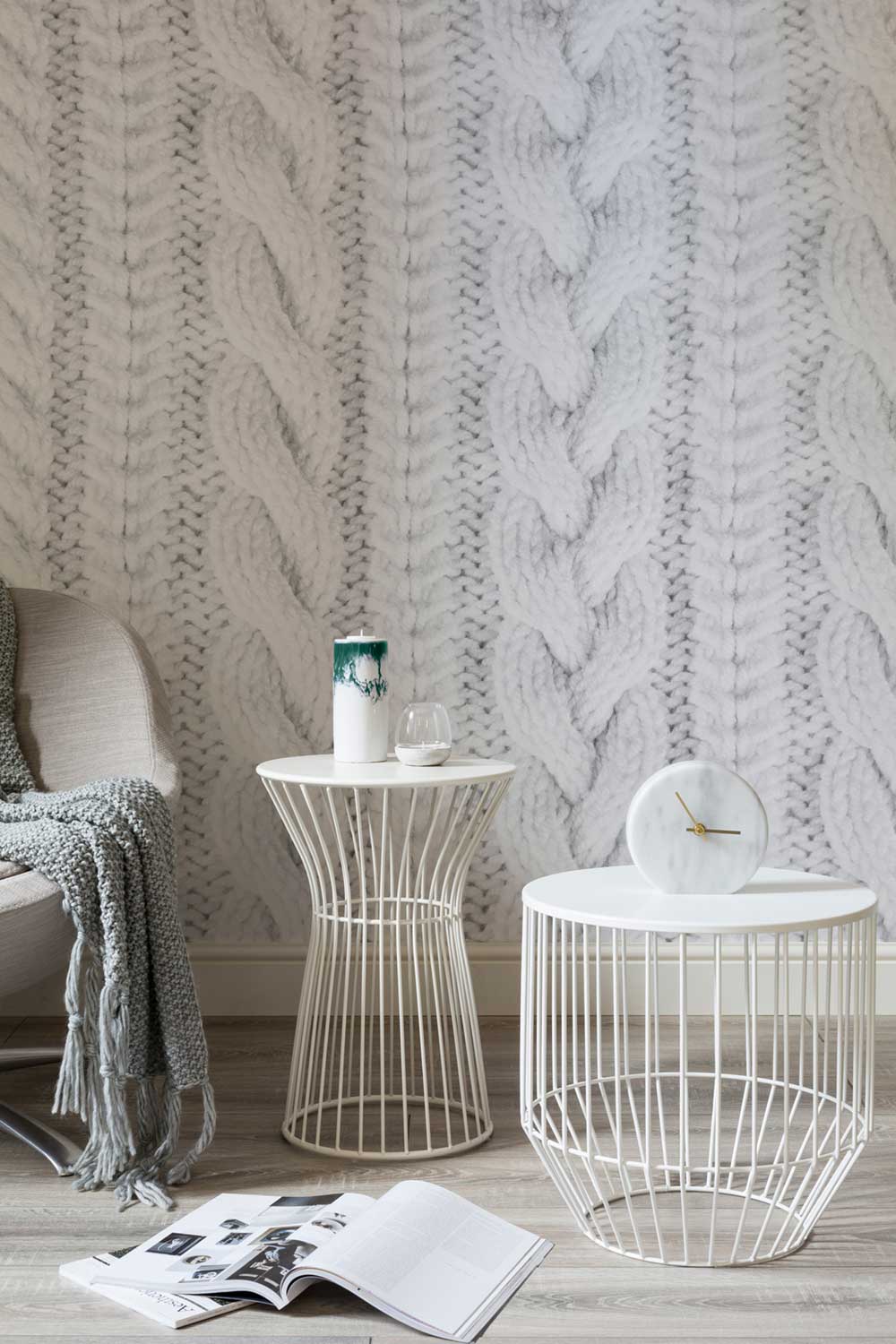 Knit wall murals