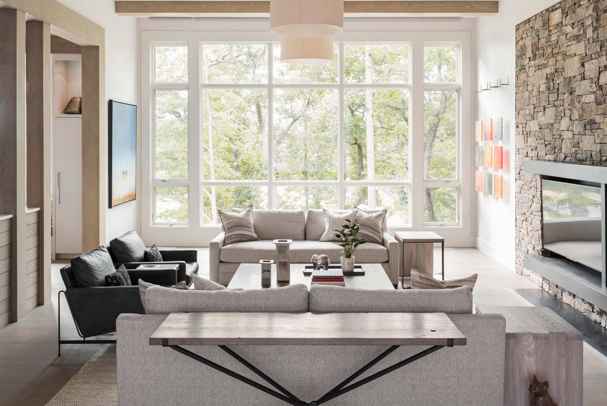 l shape farmhouse living design 2 - Mill Spring Modern Farmhouse