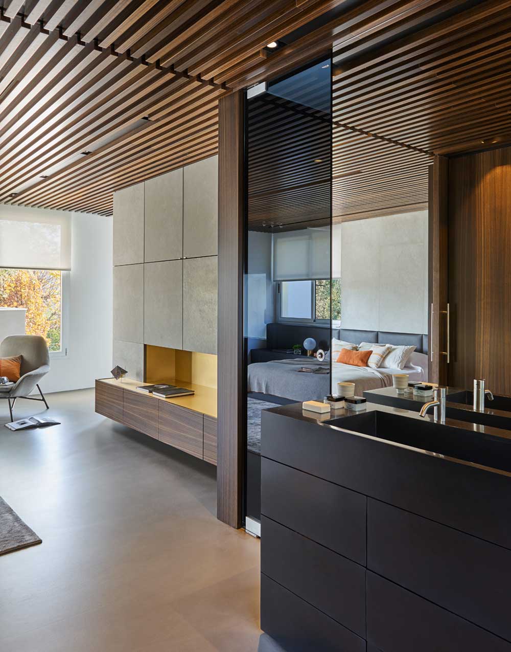 luxury home master bedroom sink - Valles House
