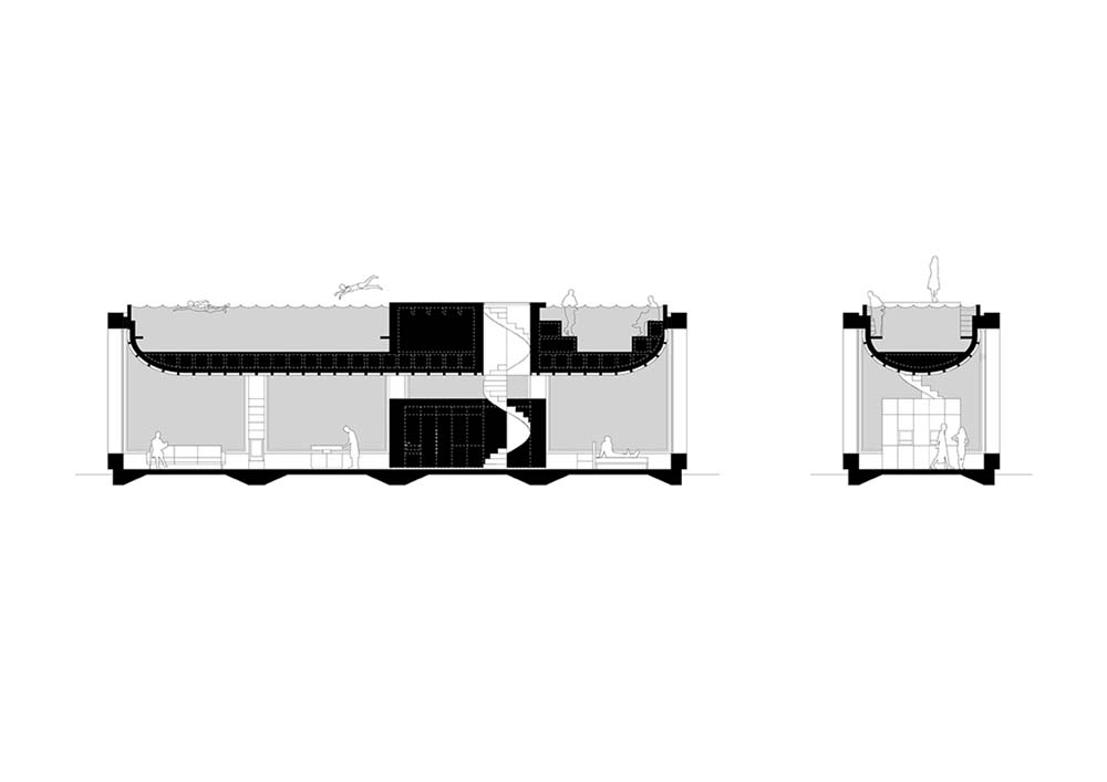 Luxury infinity rooftop pool plan