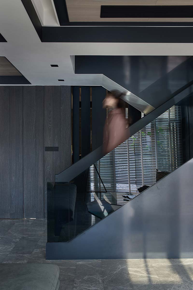 modern apartment design staircase - Black Soul Apartment