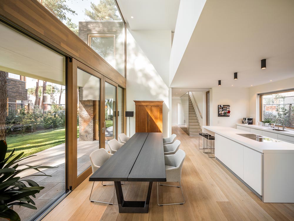 modern brick glass villa kitchen hd - Villa Zeist 2