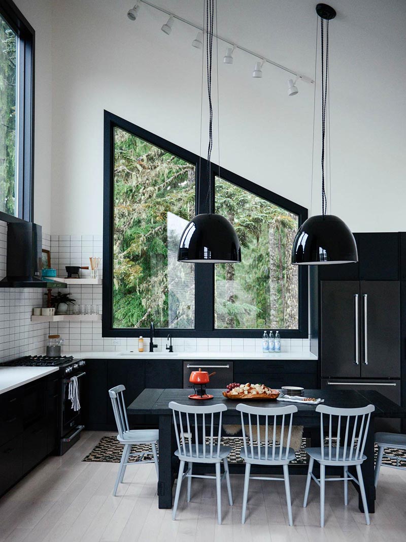 modern cabin kitchen design cw - Alpine Noir Chalet