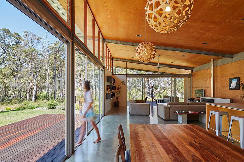 modern cabin steel design interiors - Bush House