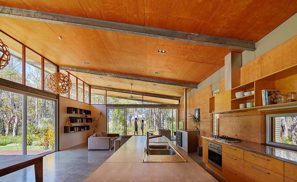 modern cabin steel design open space - Bush House