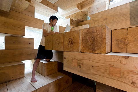 modern cabin wooden hut 5 - Wooden Hut: a cube-shaped shelter