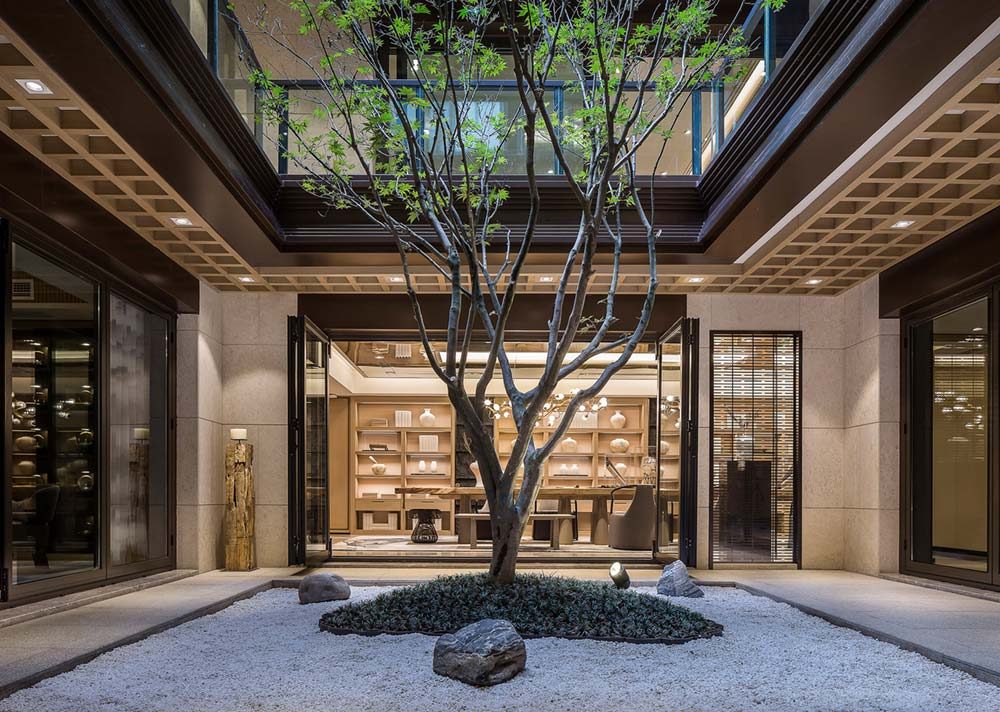 modern chinese home design courtyard 1000x712 - Jinke JiuQu River House