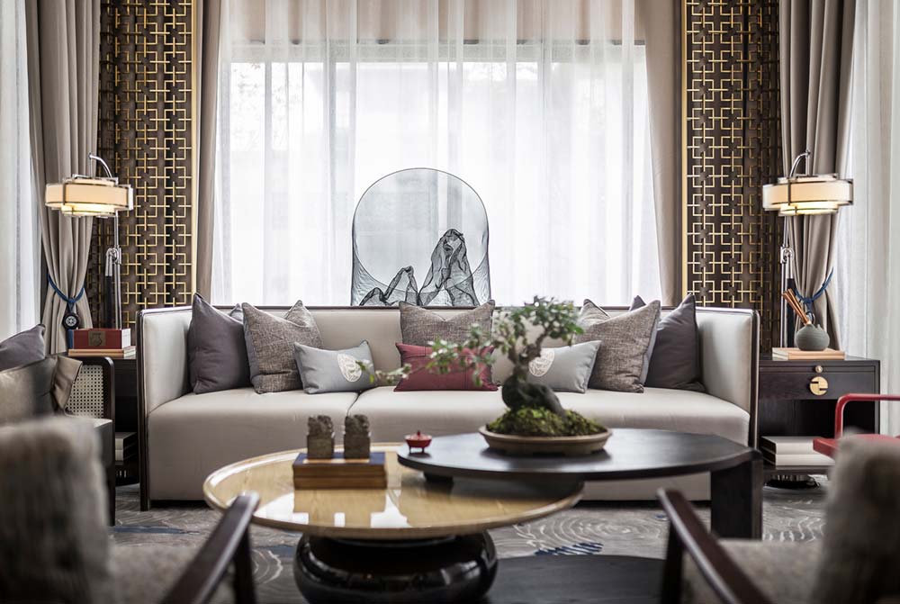 modern chinese home design lounge - Jinke JiuQu River House