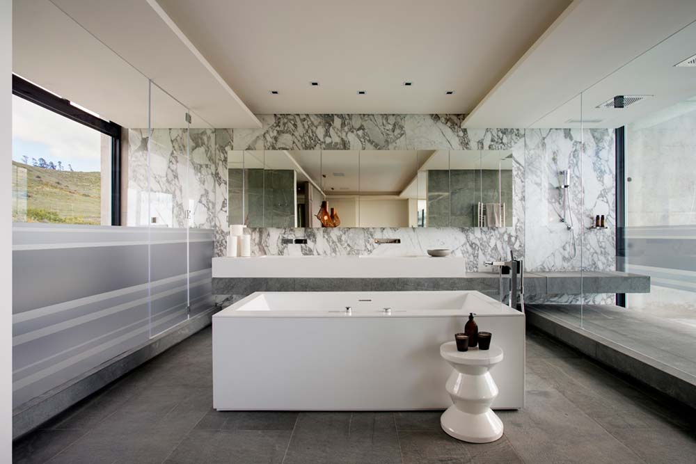 Elegant White Marble Master Bathroom