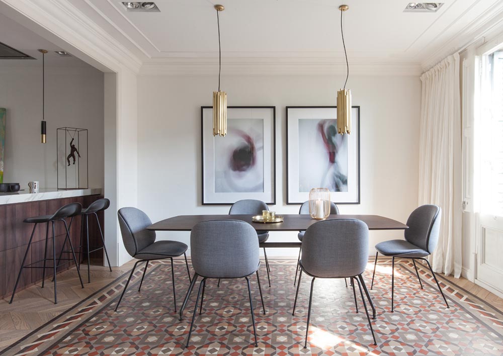 modern dining room design barcelona - Aribau Apartment