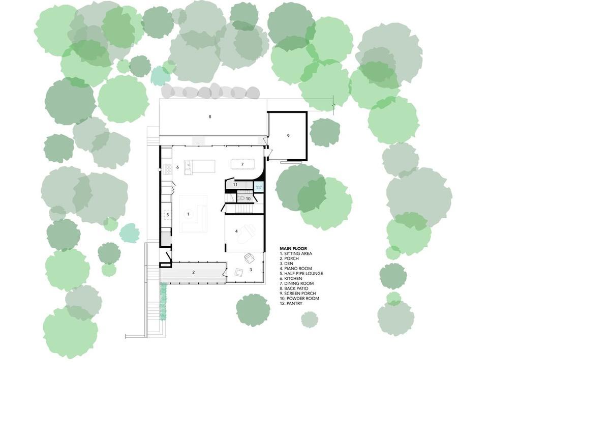 modern family home design plan 1 - Stack House