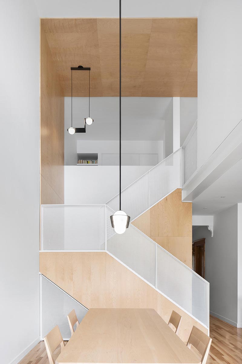 modern family home design stairs nh - Des Érables residence