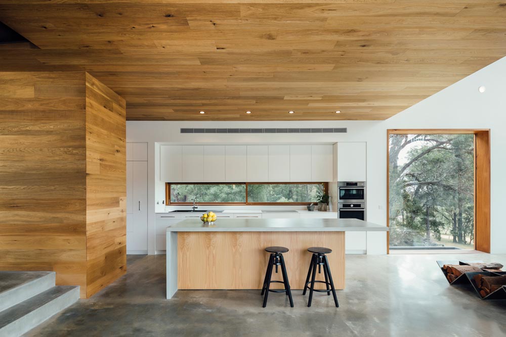 modern family home kitchen island - Invermay House