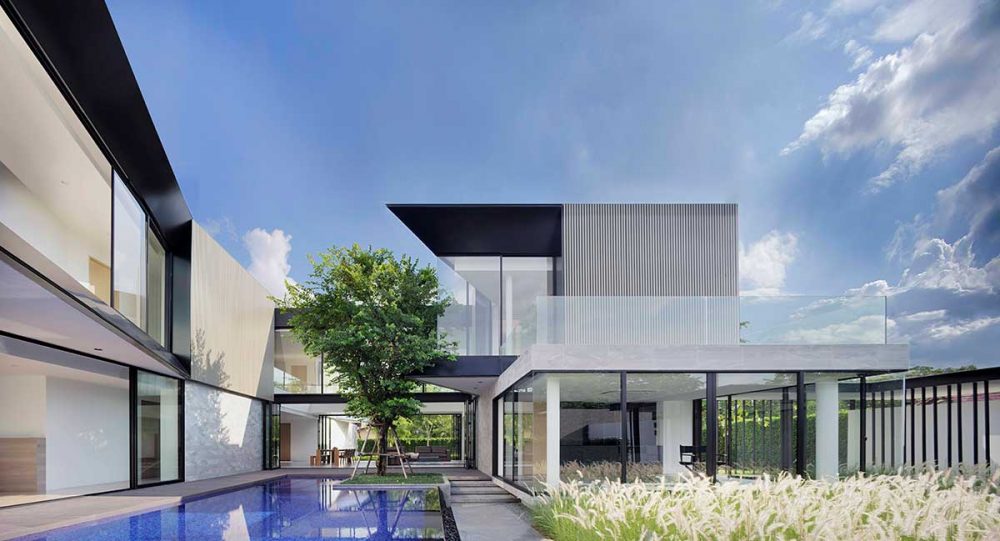 modern home 3 families pool aad 1000x541 - Aluminium House