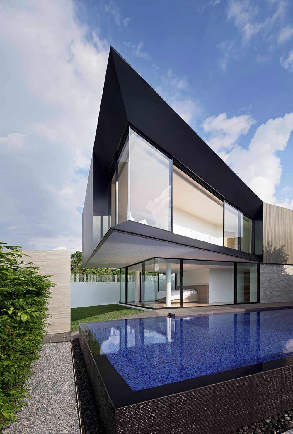 modern home 3 families pool aad2 - Aluminium House