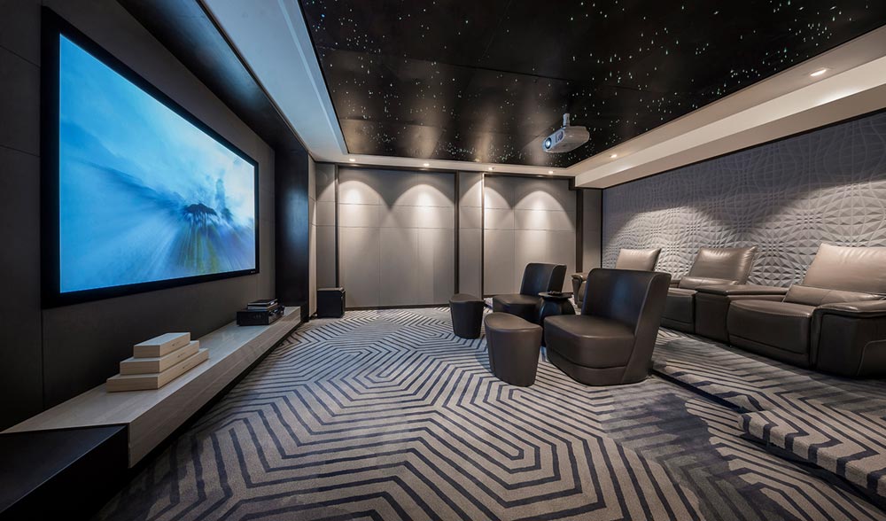 modern home design theater room - Jinke JiuQu River House