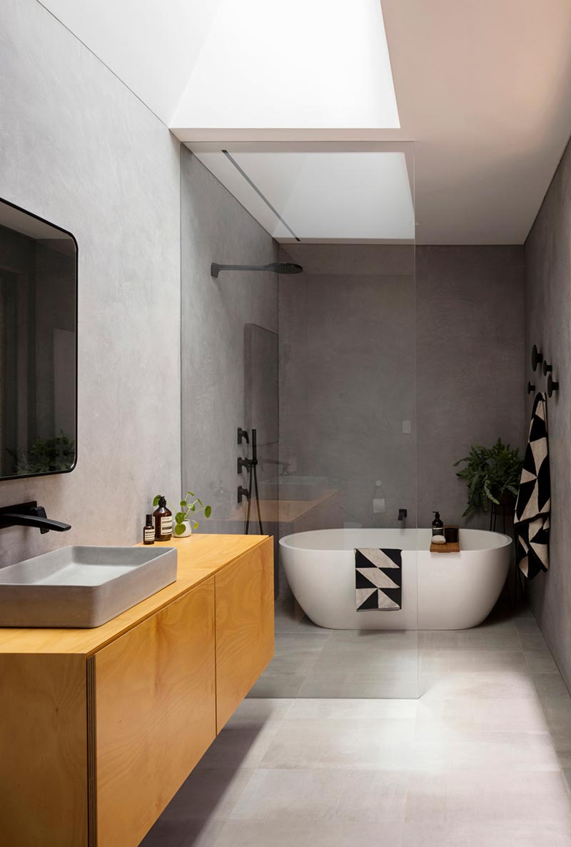 modern home extension design bathroom cp - Binary House