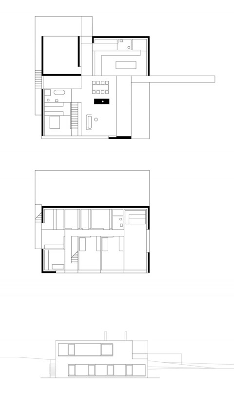 modern home plan germann - Germann House: pond + stone = a home