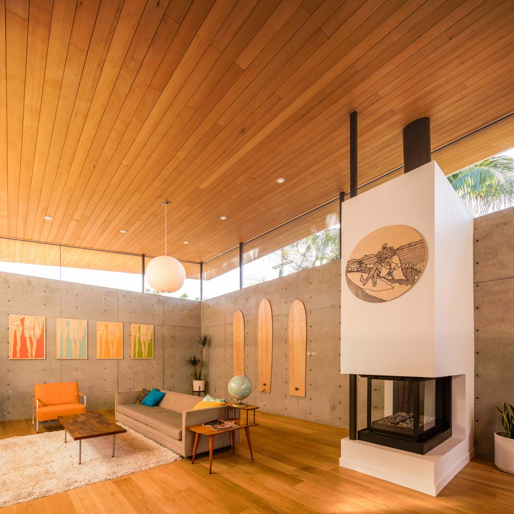 modern house fireplace design lra - Avocado Acres House