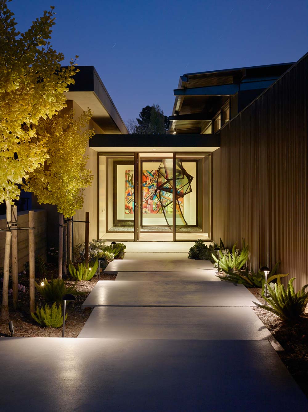 Modern Entryway with Wall Art